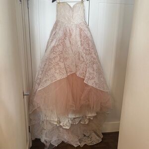 Jim Hjelm Strapless Pink Tulle Wedding Gown